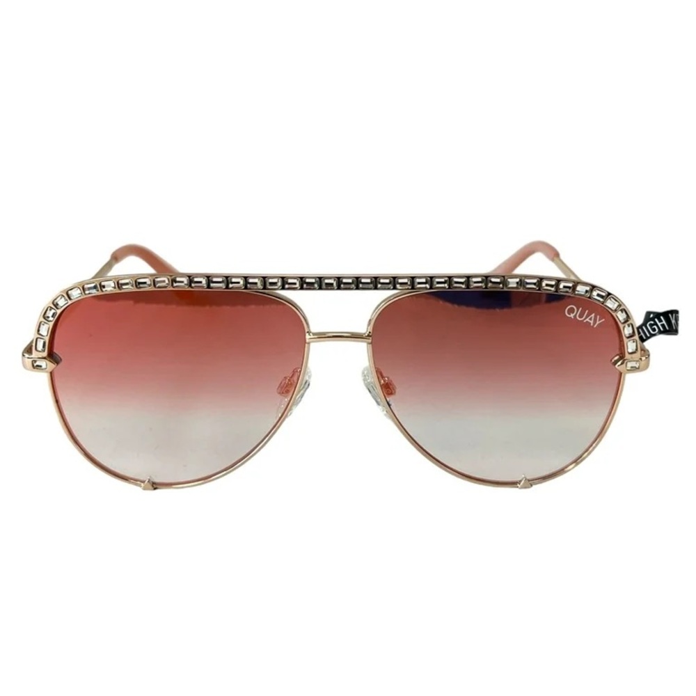 Quay Australia Gold Frame Sunglasses with Gradient Lenses